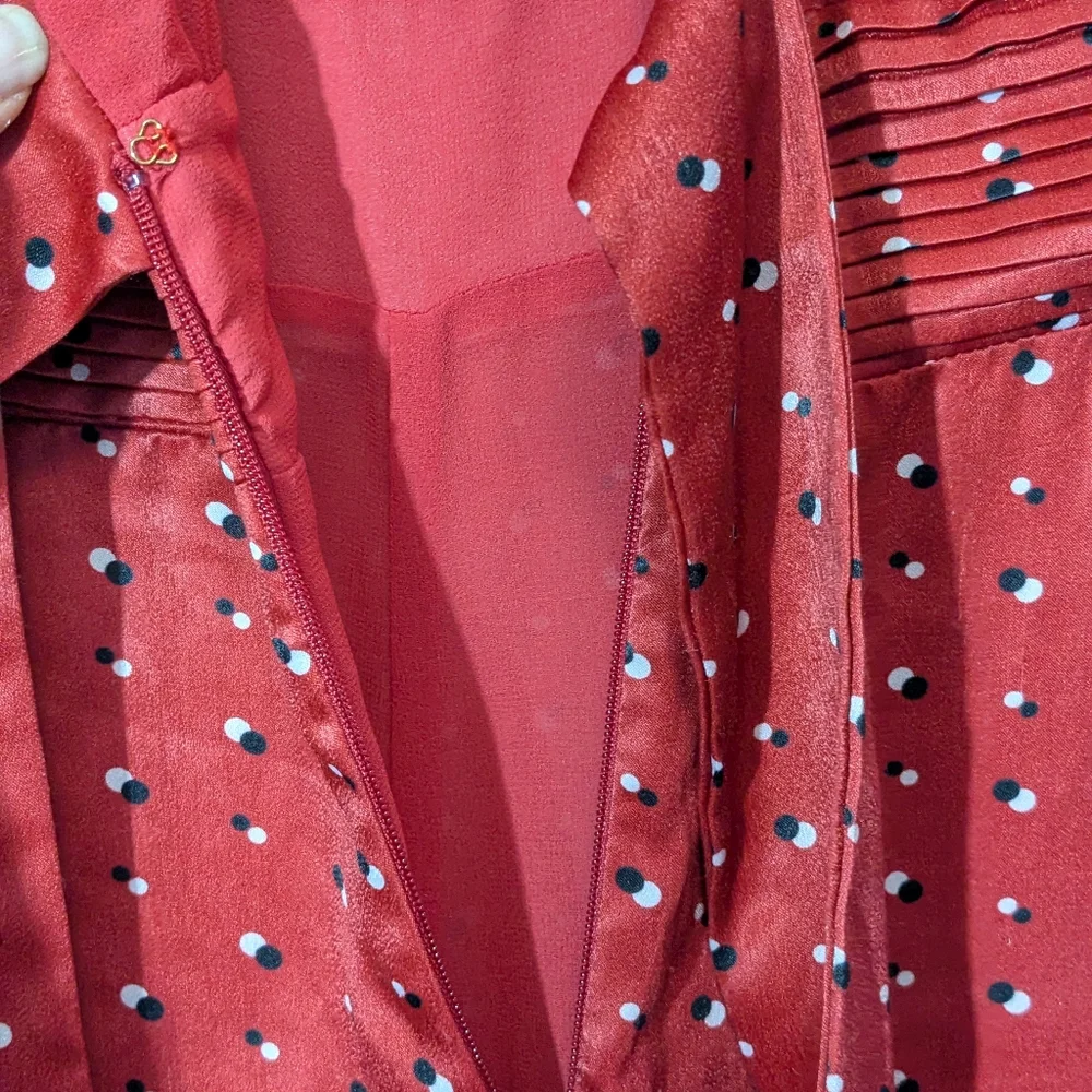 NWT House Of Harlow 1960 Dotted Jumpsuit Red Sz S - Picture 4 of 15